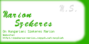 marion szekeres business card